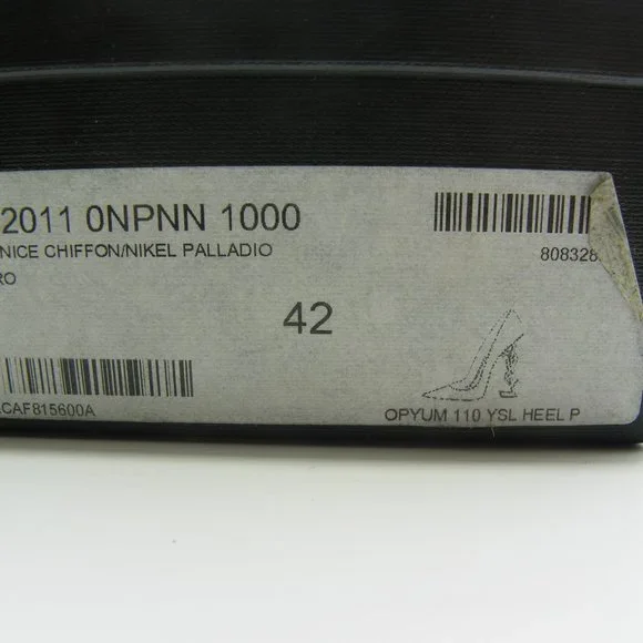 YVES ST. LAURANT BLACK /SILVER HEELS SZ 11.5 /42 - Picture 9 of 9